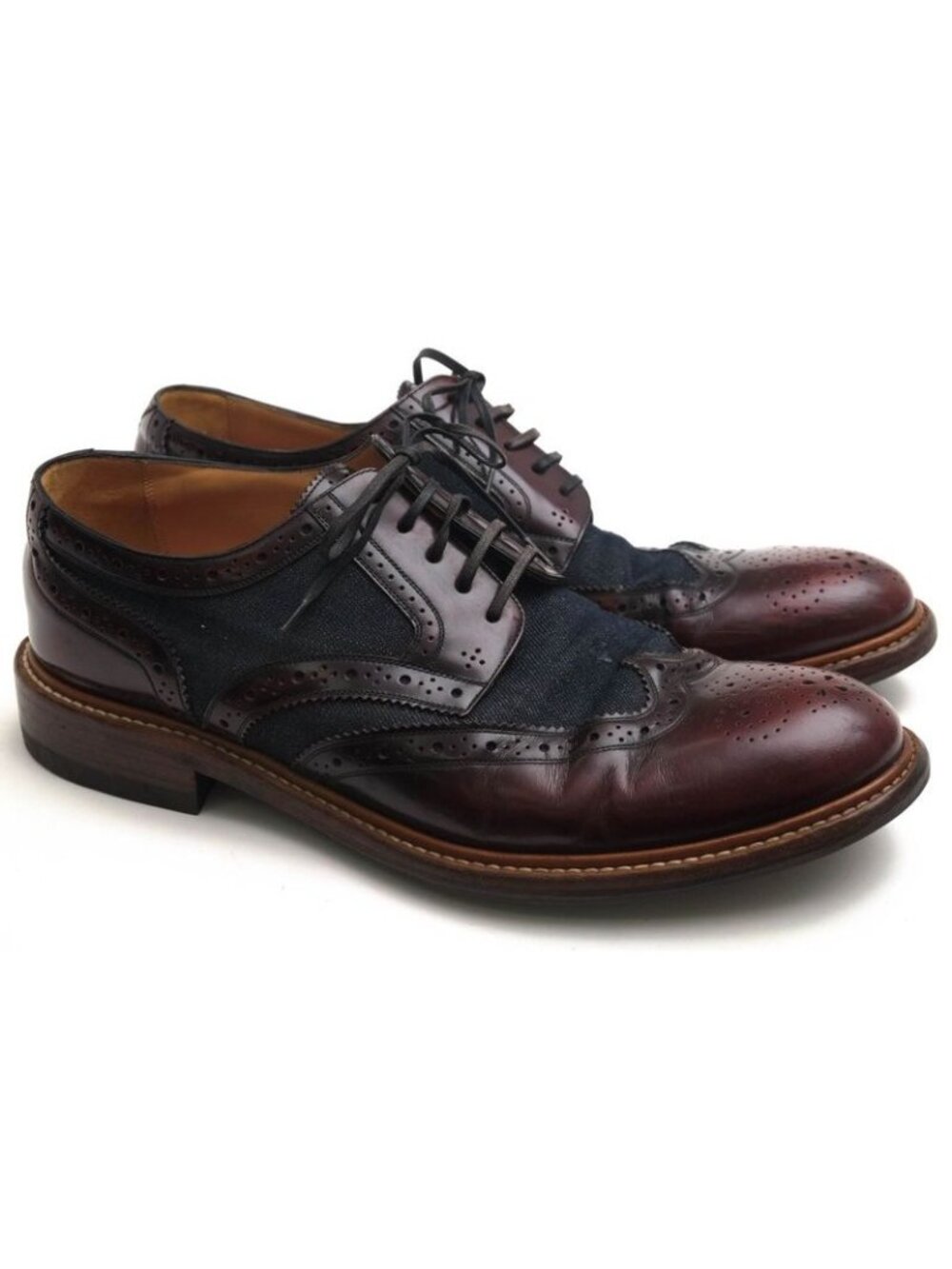 Louis Vuitton Shoes Business Men Cotton Canvas Leather Red Brown - Picture 2 of 8